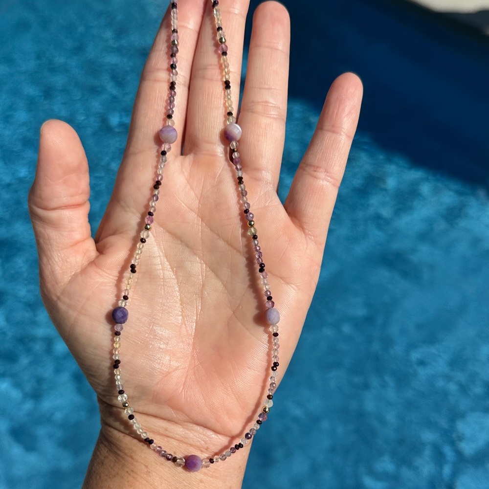 **New Fluorite Beaded Necklace
